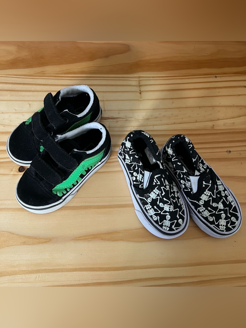 Bundle of Two Toddler Boy Shoes Size 5 Slime Vans Skeleton Tommy Bahama
